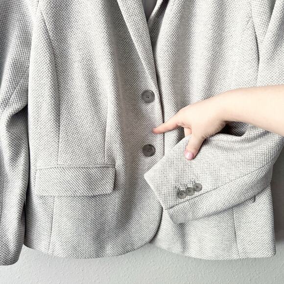 Talbots Aberdeen Knit Blazer Gray Heather Twill Jacket Women's Size 18wp - Picture 5 of 16